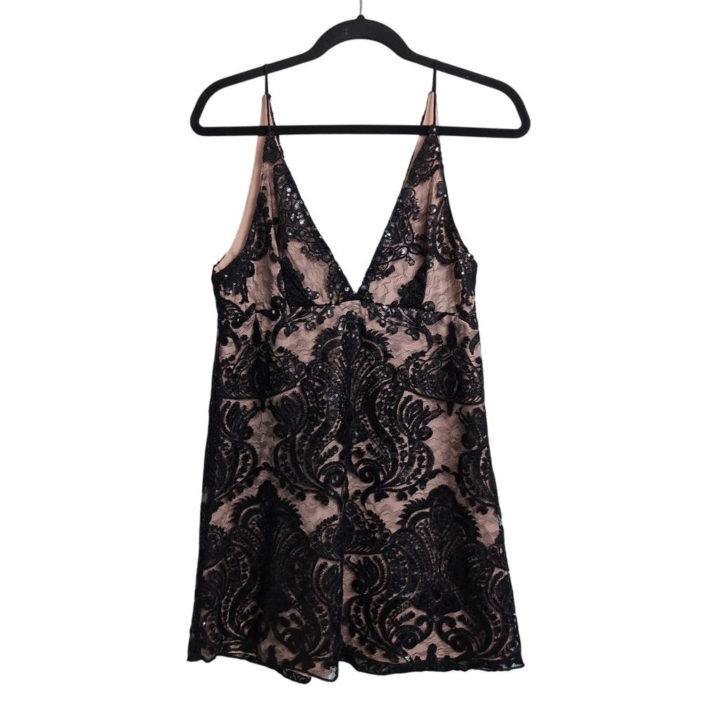 Free People Night Shimmer Mini Dress in Black Size 4